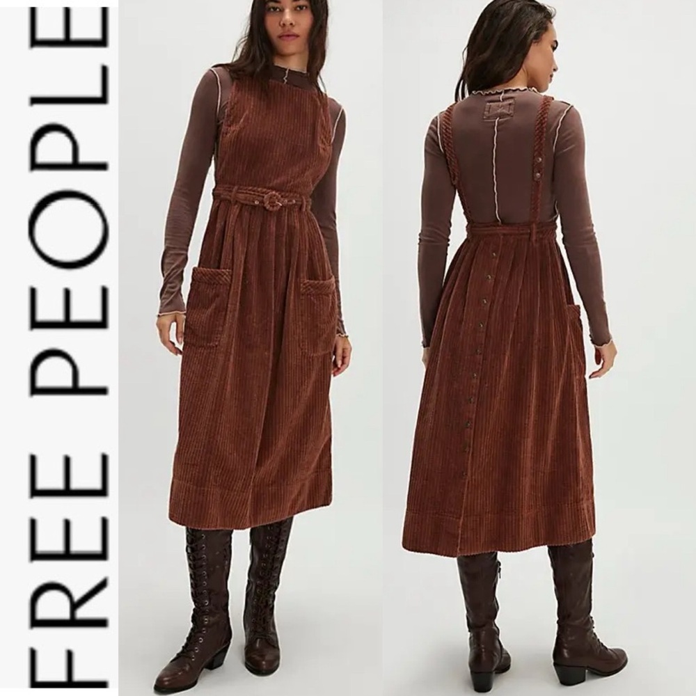 NWOT Free People The Other Side Corduroy Midi Dress 4